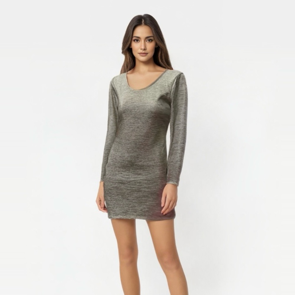 NWT Charlotte Russe Metallic Gold Bronze Long Sleeve Holiday NYE Dress - Medium